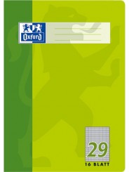 Oxford Schulheft A4 · Lineatur 29 (rautiert · beidseitiger Rand) · 90 g/m² · 16 Blatt