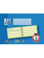 Oxford Schreibheft A5 quer · Lineatur 0 (mit Häuschen · farbige Mittellinie) · 90 g/m² 16 Blatt