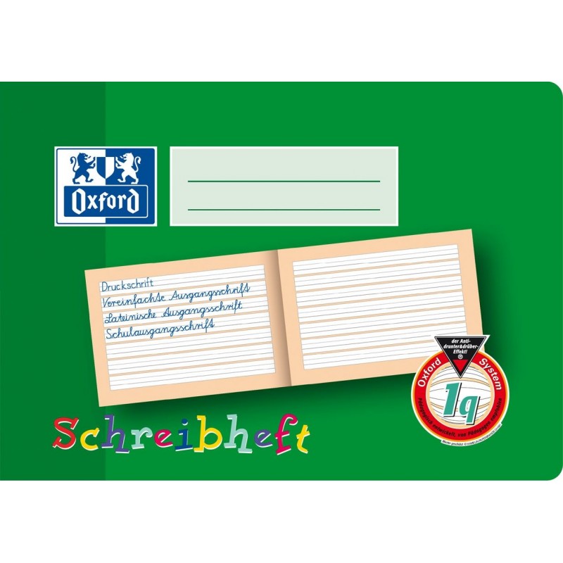 Oxford Schreibheft A5 quer · Lineatur 1q · 90 g/m² · 16 Blatt