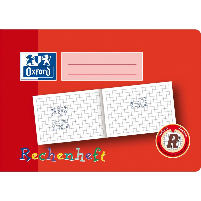 Oxford Rechenheft A5 quer · 16 Blatt · Lineatur R · 90 g/m²