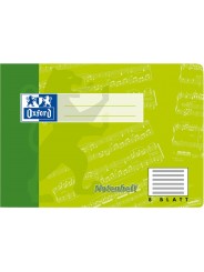 Oxford Notenheft A5 quer · Lineatur 14 · ohne Hilfslinien · 90 g/m² · 8 Blatt