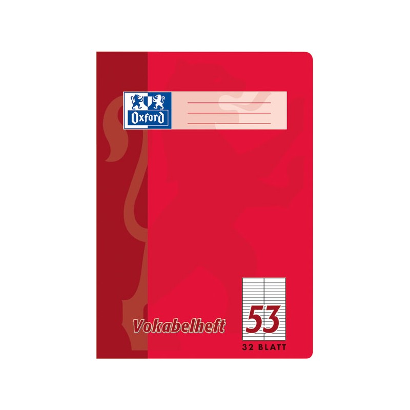 Oxford Vokabelheft A6 · Lineatur 53 (2 Spalten) · 90 g/m² · 32 Blatt