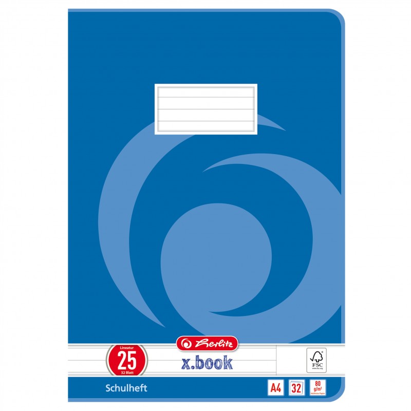 Herlitz Doppelheft A4 · Lineatur 25 · 80 g/m² · 32 Blatt