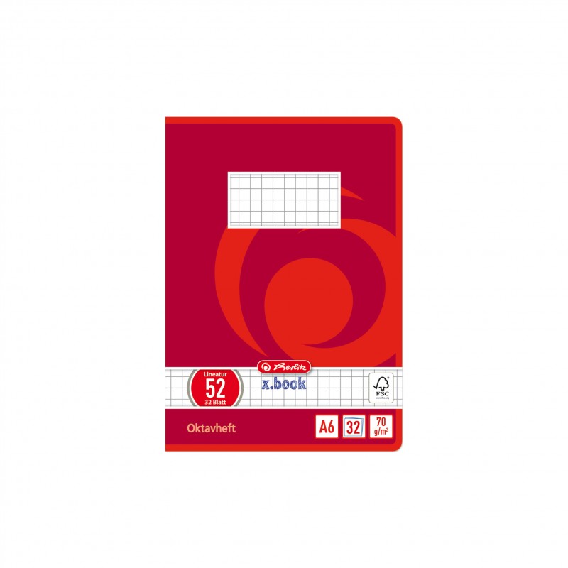 Herlitz Oktavheft A6 · 32 Blatt · Lineatur 52 (kariert) · 80 g/m²