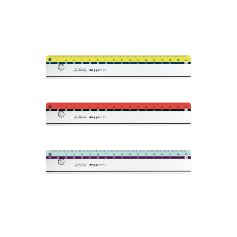 Herlitz Lineal my.pen 17 cm · für Links- und Rechtshänder · 1 Stück Farbe zufällig