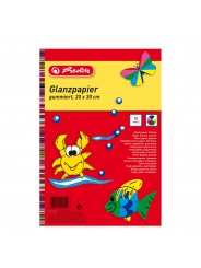 Herlitz Glanzpapier · Buntpapier gummiert · 20 cm x 30 cm · 100 g/m² · 10 Blatt (versch. Farben)