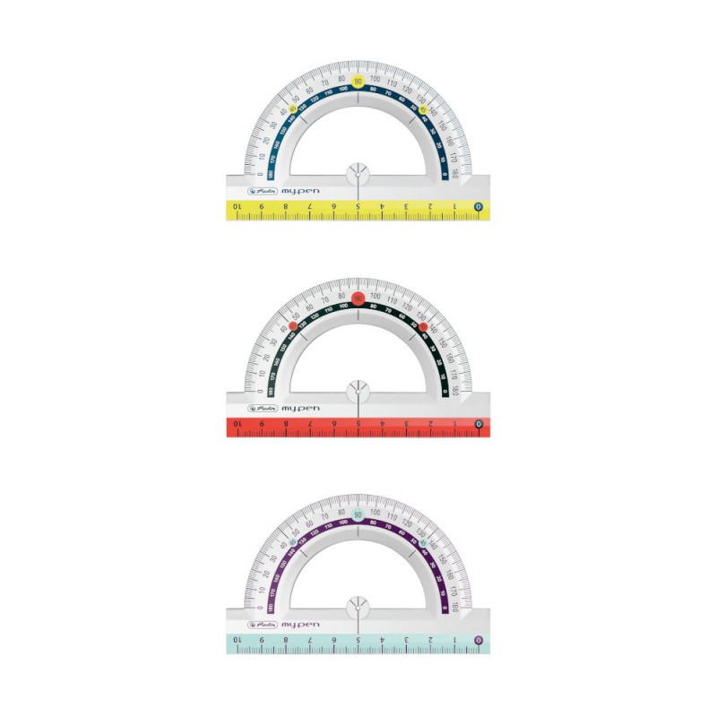 Herlitz Winkelmesser my.pen · Halbkreis (180 Grad) · Kunststoff · 1 Stück - Farbe zufällig