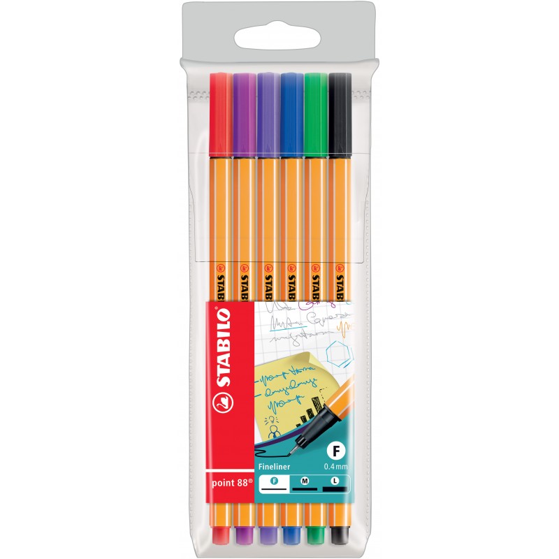 STABILO® Fineliner STABILO® point 88® Etui · mit 6 Stiften