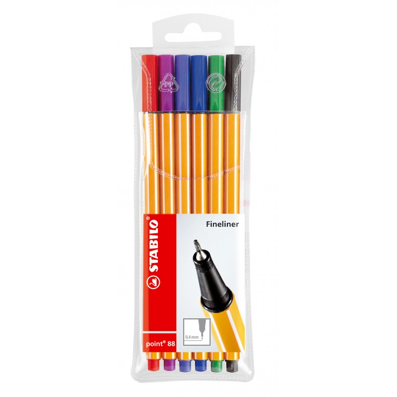 STABILO® Fineliner STABILO® point 88® Etui · mit 6 Stiften