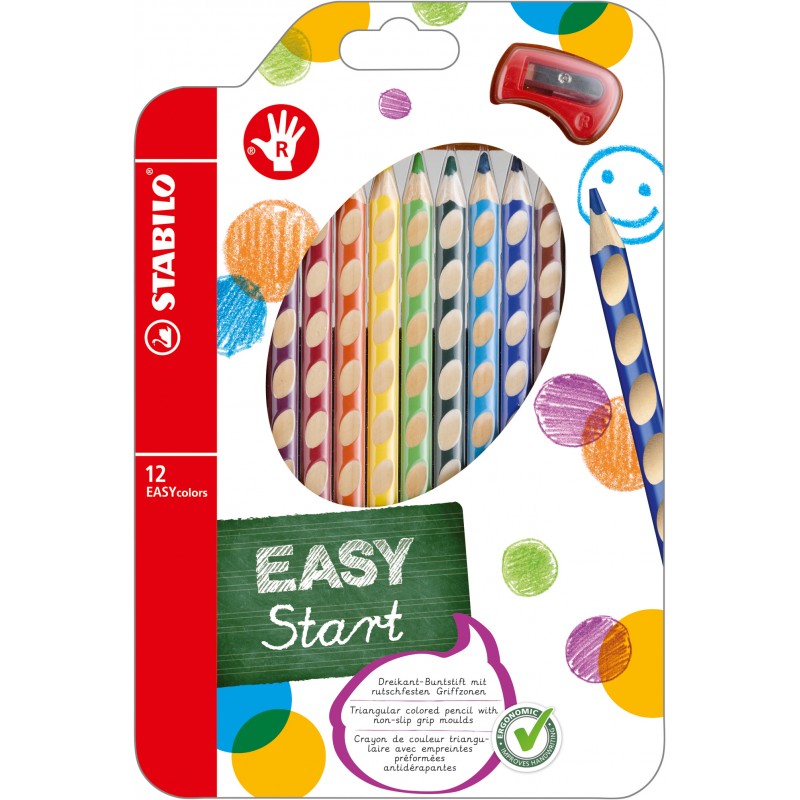 STABILO® Ergonomischer Dreikant-Buntstift STABILO® EASYcolors · 12er Etui · Rechts-/Linkshänder