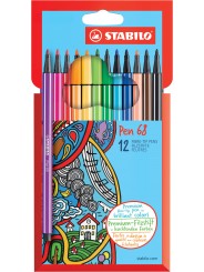 STABILO® Premium-Filzstift STABILO® Pen 68 · Kartonetui mit 12 Farben