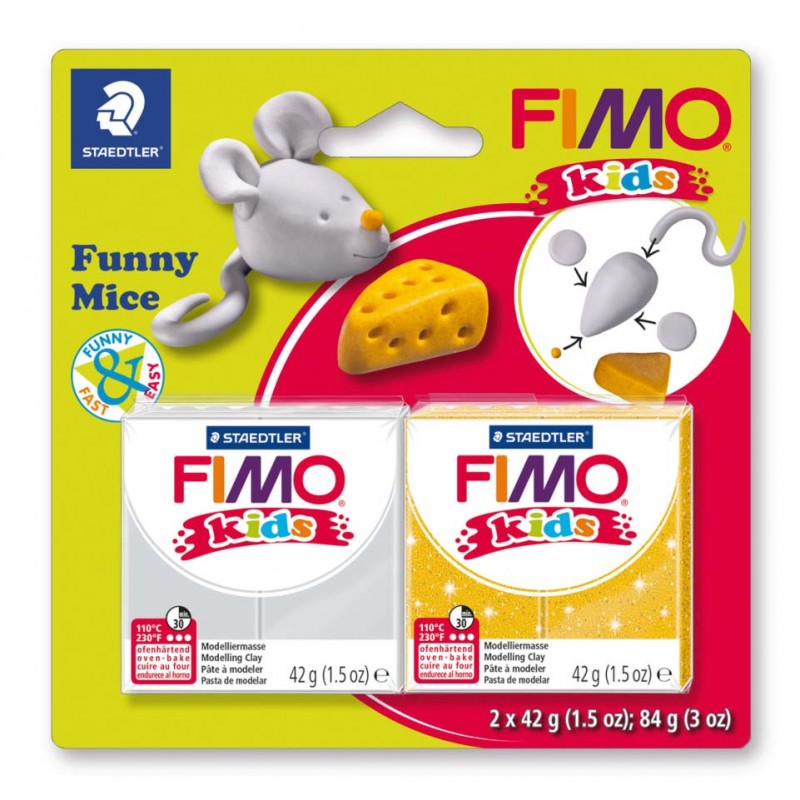 STAEDTLER® Modelliermasse FIMO® Kids funny mice kit Blisterkarte