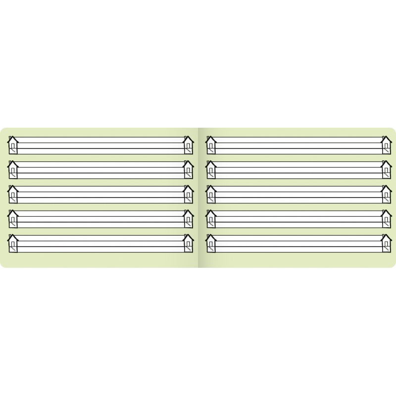 BRUNNEN Schulheft · DIN A5 · quer Lin 0 (Häuschen) · 80 g/m² · 16 Blatt