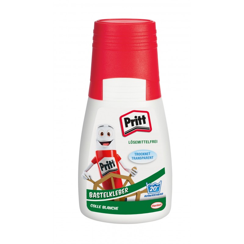 Pritt Bastelkleber Mr. Pritt · ohne Lösungsmittel · Kunststoff-Flasche mit 50 g