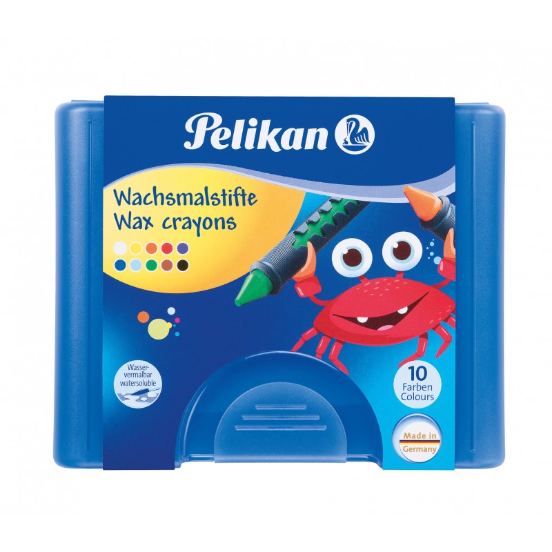 Pelikan Wachsmalstift  655/10 · mit Schiebehülse ·  Box mit 10 Stück + 1 Schaber