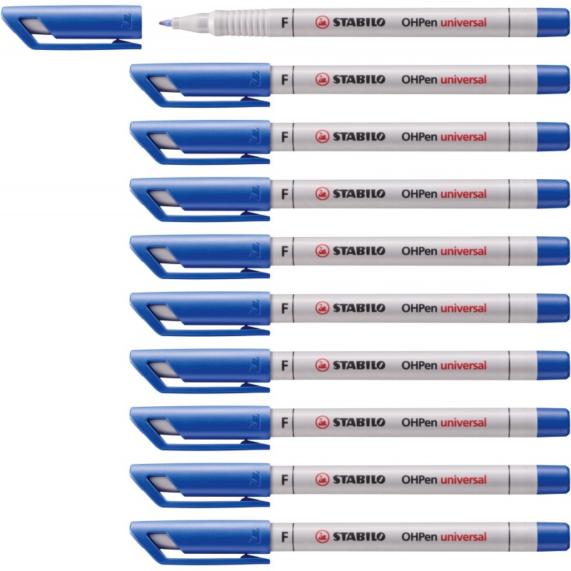 STABILO® Folienstift STABILO® OHPen universal · Fein (F) 0,7 mm · wasserlöslich · blau