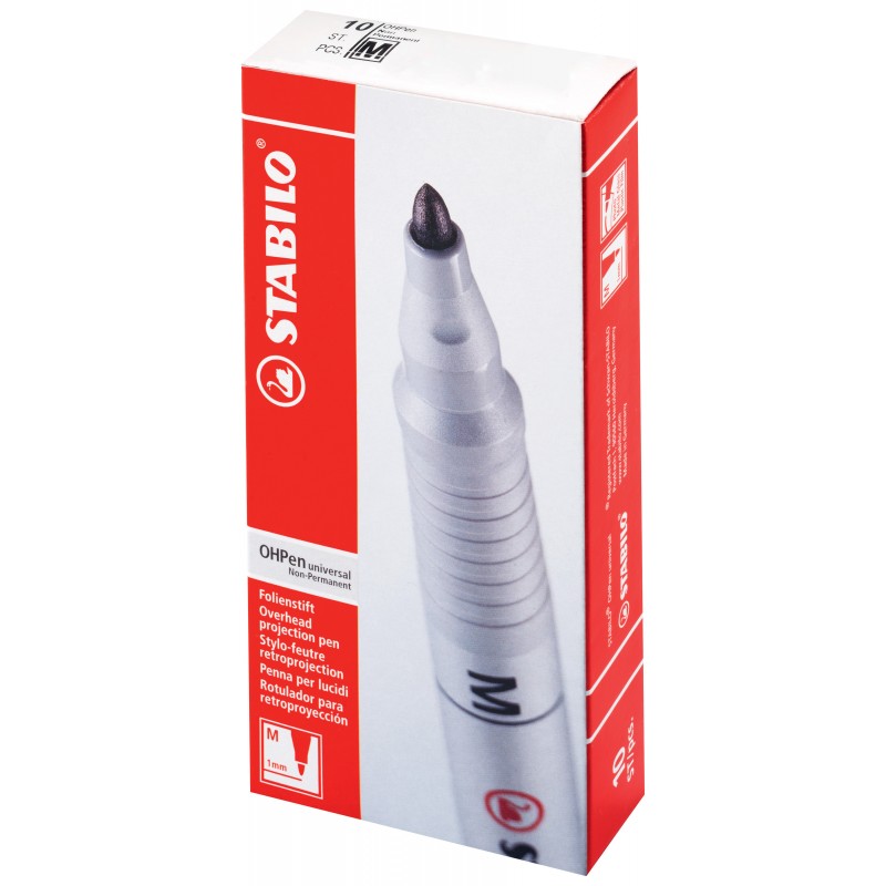 STABILO® Folienstift STABILO® OHPen universal · Medium (M) 1 mm · wasserlöslich · blau