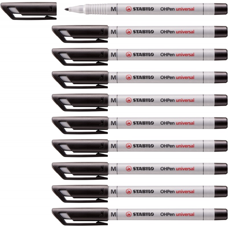 STABILO® Folienstift STABILO® OHPen universal · Medium (M) 1 mm · wasserlöslich · schwarz