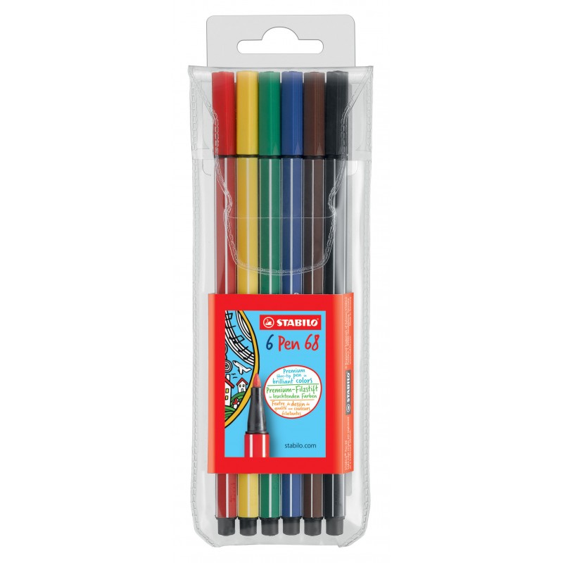 STABILO® Premium-Filzstift STABILO® Pen 68 Etui · mit 6 Farben