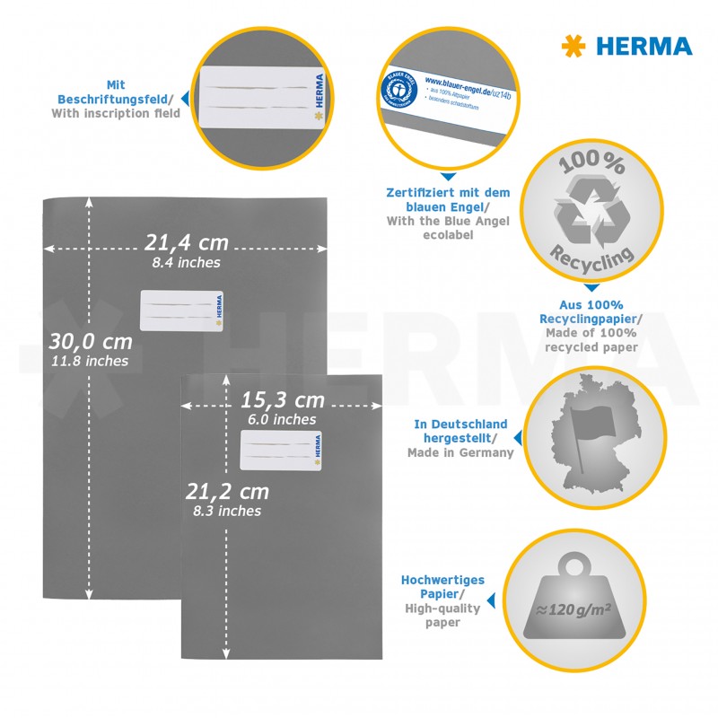 HERMA Heftschoner · Papier · A5 · dunkelrot