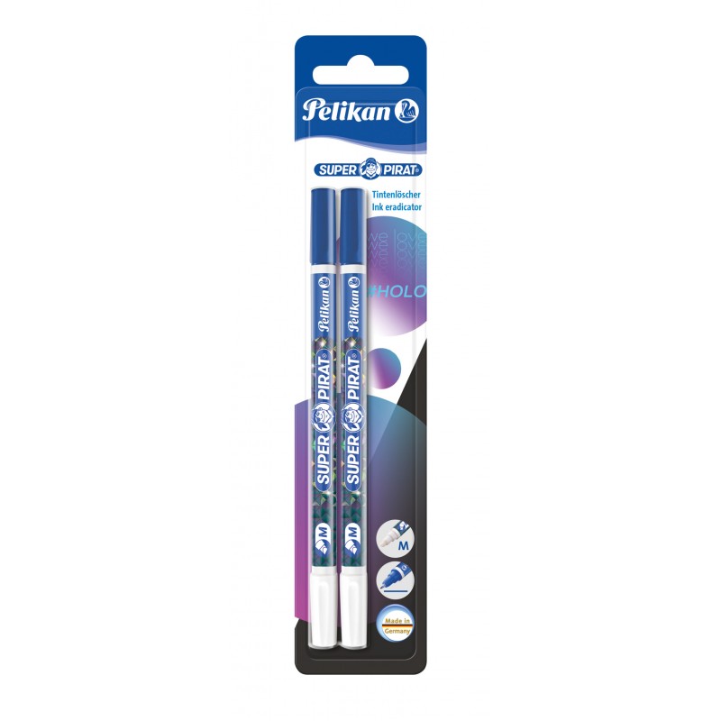 Pelikan Tintenlöschstift Super Pirat · 850M/2/B Shine · M -Multispitze · 2 Stück