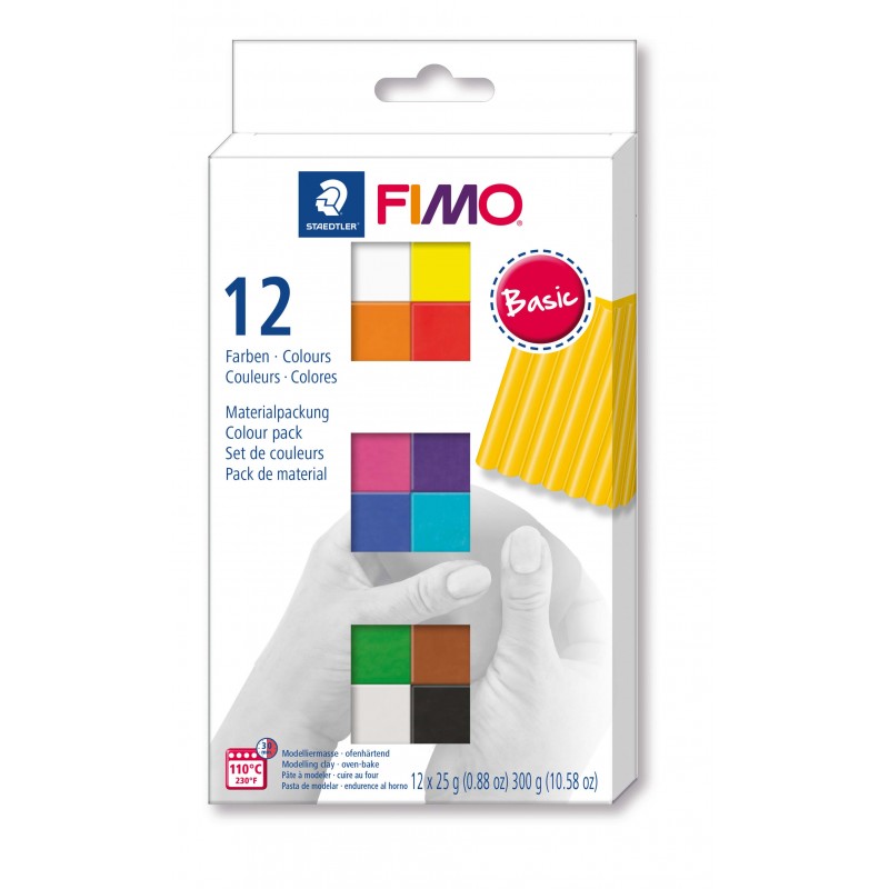 copy of FIMO® soft ofenhärtende STAEDTLER® Modelliermasse - Kartonetui mit 12 sortierten Basic-Farben, 12 Halbblöcke à 25g