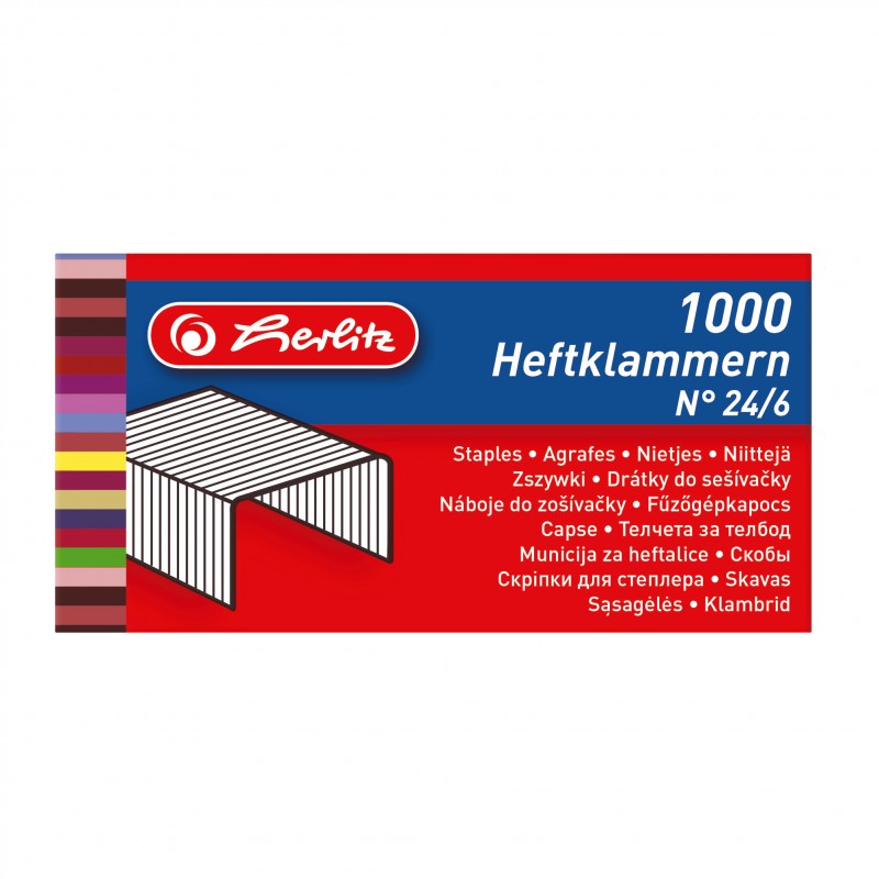 Herlitz Heftklammer · No. 24/8 ·  verzinkt ·  1.000er Schachtel