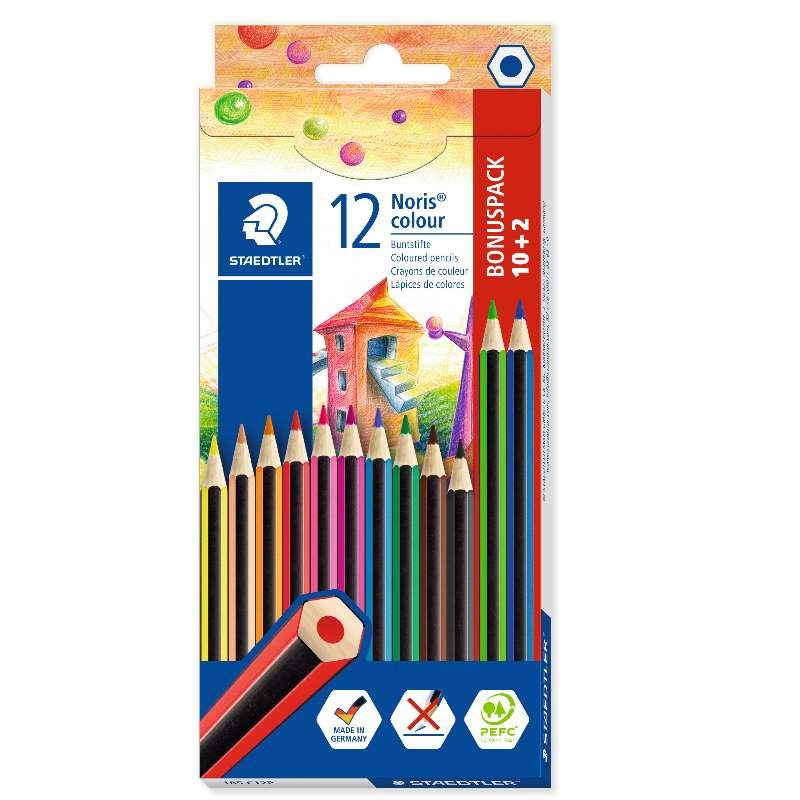 STAEDTLER® Buntstifte Noris® colour 185 C12P · 3 mm · Kartonetui mit 12 Farben