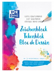 Oxford Zeichenblock · A3 · 120 g/m² echtes Künstlerpapier · beidseitig perforiert · 20 Blatt