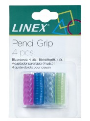 Linex Bleistiftgriff / Greifhilfe · für Standardbleistifte · 4 Stück