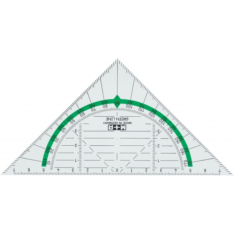 M+R Geo-Dreieck GreenLine · 16cm · glasklar