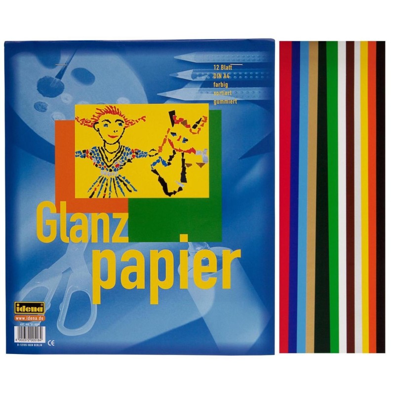 idena Glanzpapier · gummiert · DIN A4 · 12 Blatt