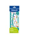 Pelikan Stickerbogen für Deckfarbkasten K12/K24 · Türkis/Herzen