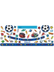 Pelikan Stickerbogen für Deckfarbkasten K12/K24 · Blau/Fußball