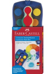 Faber-Castell · Farbkasten CONNECTOR · 12 Farben · inkl. Deckweiß · blau