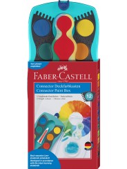 Faber-Castell · Farbkasten CONNECTOR · 12 Farben · inkl. Deckweiß · türkis