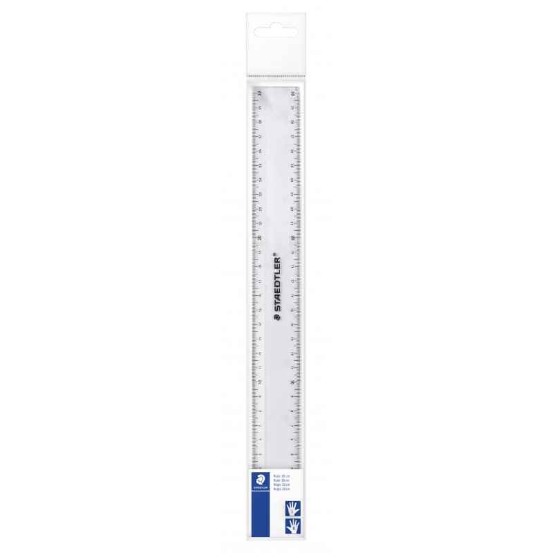 STAEDTLER® Lineal · 30 cm · R/L-Händer · glasklar